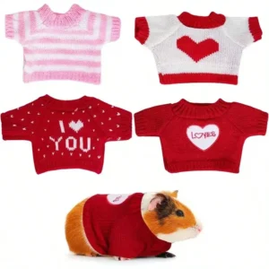 4Pcs Small Animal Sweaters Soft Warm Clothes For Guinea Pig Hamster Ferret