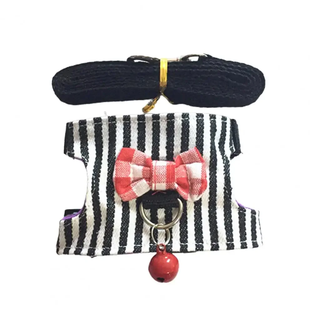 Pet Chest Strap Striped Hamster, Rabbit, Ferret Bow-knot Harness Vest Leash - Image 6