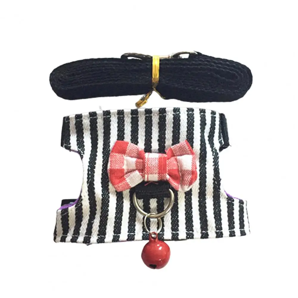 Pet Chest Strap Striped Hamster, Rabbit, Ferret Bow-knot Harness Vest Leash - Image 10