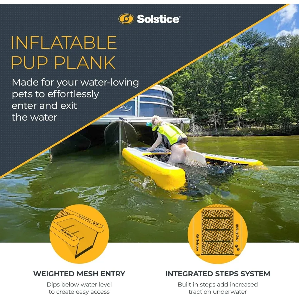 SOLSTICE Inflatable Pup Plank, Dog Water Ramp for Boats and Docks, XL, 200 lb Capacity - Floating Platform for Pets for Lake, Ri - Image 2