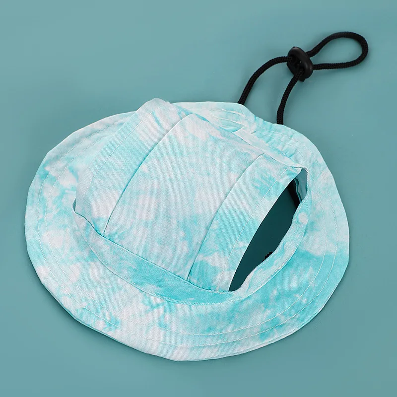 Cotton Sun Hat With Ear Holes Round Brim For Cat Or Dog - Image 8