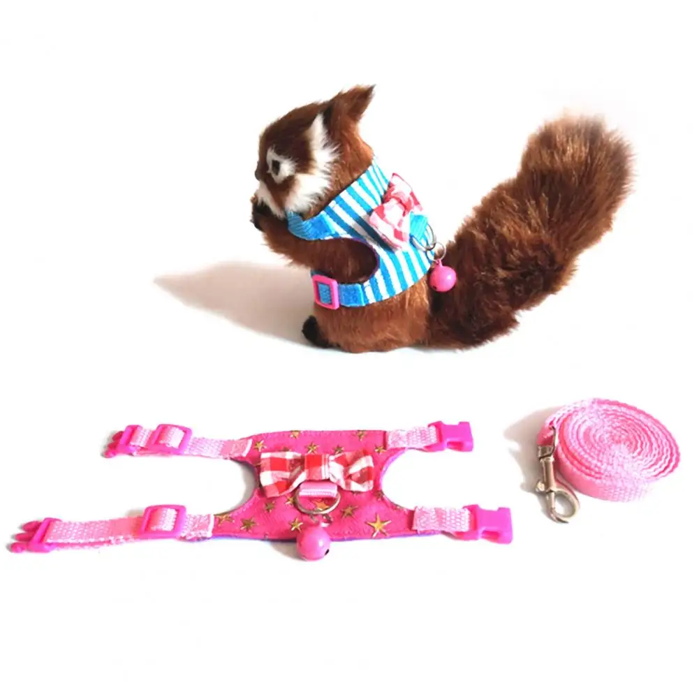 Pet Chest Strap Striped Hamster, Rabbit, Ferret Bow-knot Harness Vest Leash - Image 24