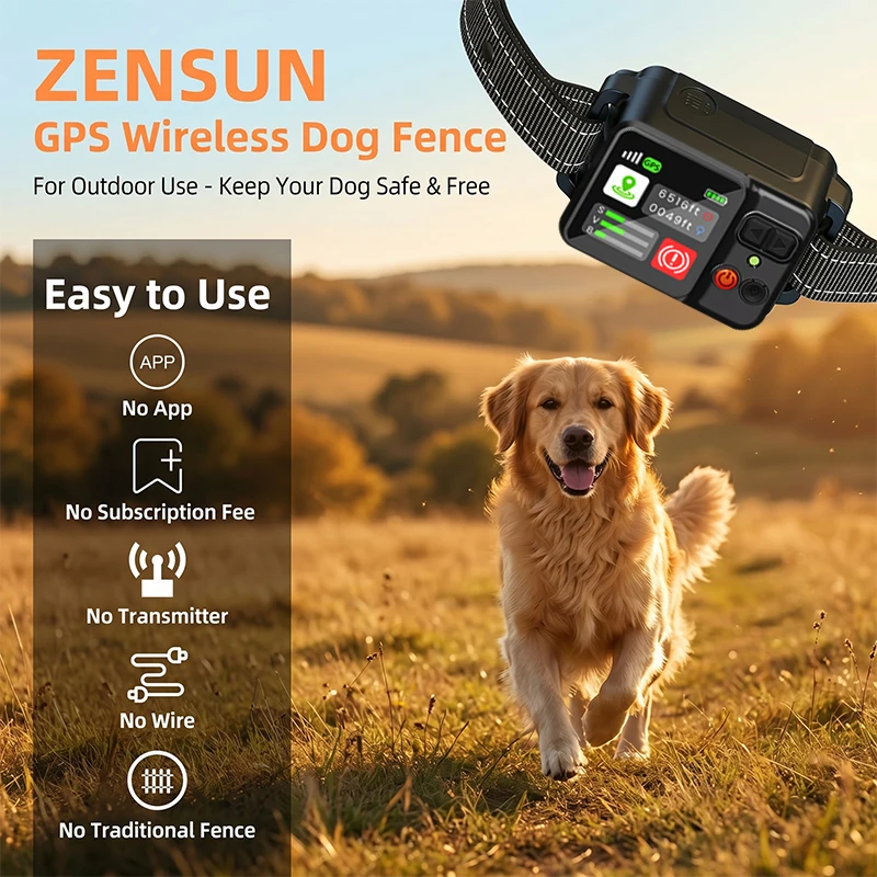 Dog Electronic Fence | Outdoor GPS Fencing System | Waterproof Wireless Fence | Dog Training Collar | Adjustable Warning Intensity | Fence Radius: 33–999 Yards | Rechargeable Smart Pet Containment System - Image 10
