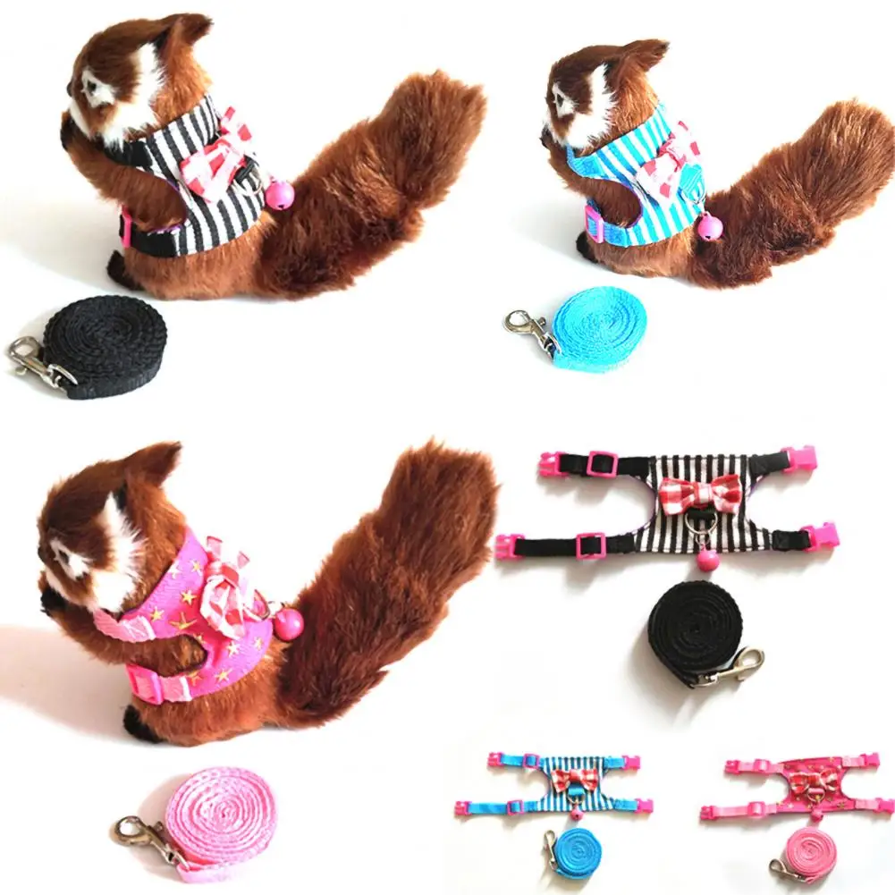 Pet Chest Strap Striped Hamster, Rabbit, Ferret Bow-knot Harness Vest Leash - Image 23