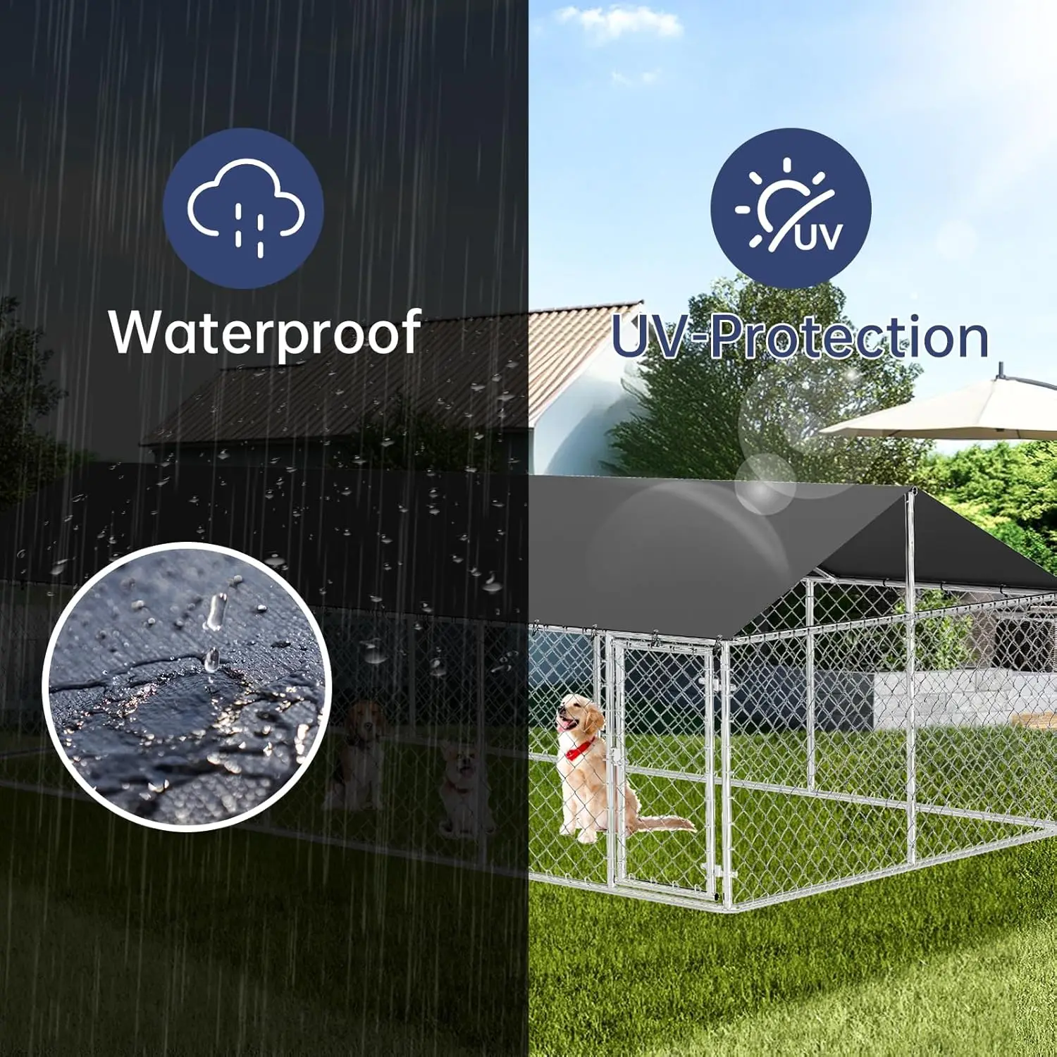 236x118 Heavy Duty Dog Kennel Outdoor Mesh Steel Fence Secure Lock Pet Cage, Custom - Image 6