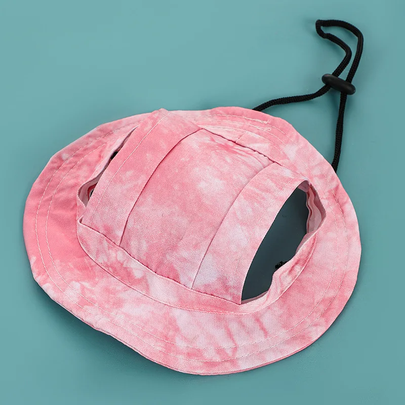 Cotton Sun Hat With Ear Holes Round Brim For Cat Or Dog - Image 11