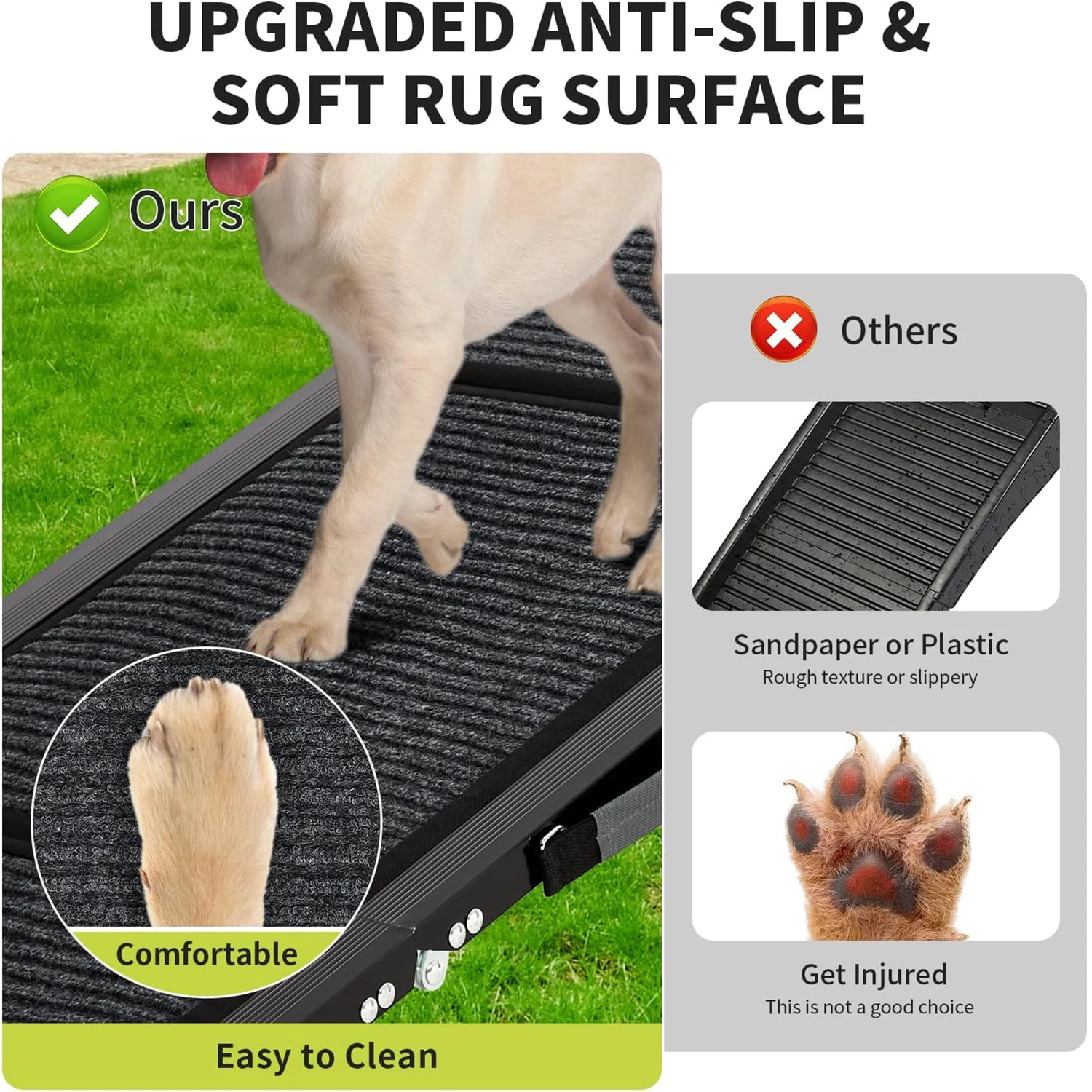 Upgraded Dog Ramp For Cars Folding Pet Ramp For Large Dogs With Non-Slip Surface Portable Outdoor Dog Car Ramp Up to 250 LBS - Image 4