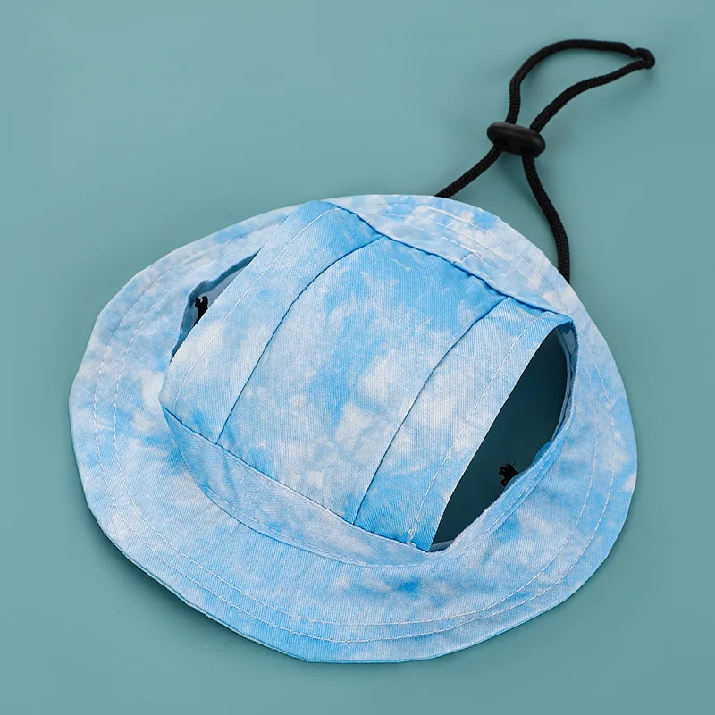 Cotton Sun Hat With Ear Holes Round Brim For Cat Or Dog - Image 7
