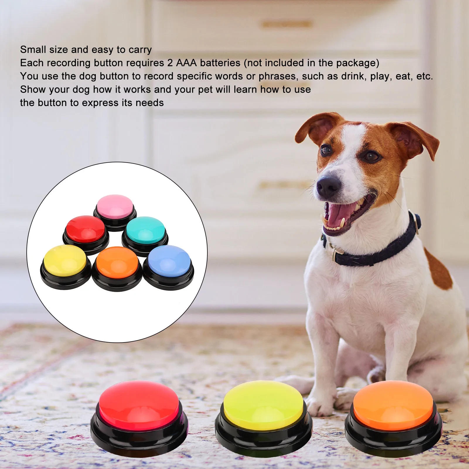 6pcs Record Talking Buttons Dog Record Button Multifunction Portable 30 Seconds Record Talking Buttons for Cats Dogs Pets - Image 14