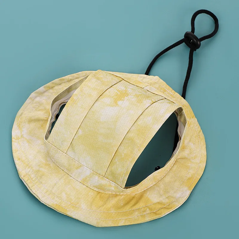 Cotton Sun Hat With Ear Holes Round Brim For Cat Or Dog - Image 9