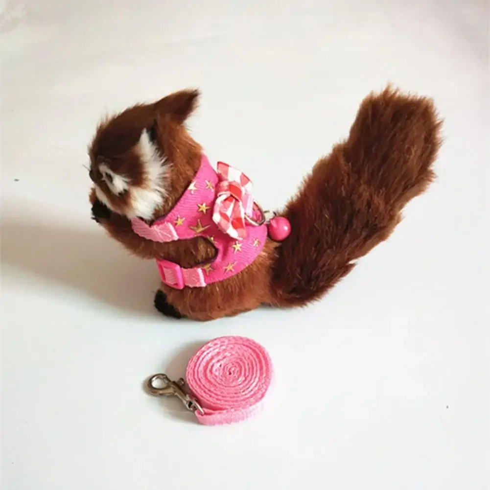 Pet Chest Strap Striped Hamster, Rabbit, Ferret Bow-knot Harness Vest Leash - Image 5