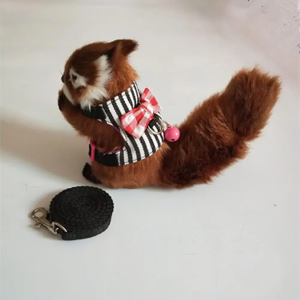 Pet Chest Strap Striped Hamster, Rabbit, Ferret Bow-knot Harness Vest Leash - Image 4
