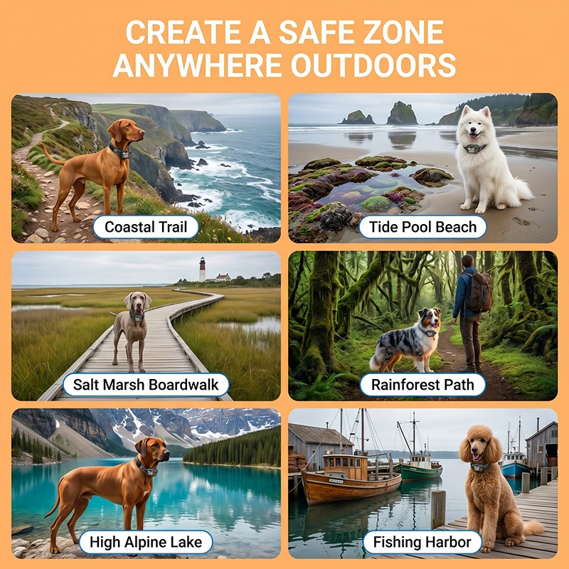 Dog Electronic Fence | Outdoor GPS Fencing System | Waterproof Wireless Fence | Dog Training Collar | Adjustable Warning Intensity | Fence Radius: 33–999 Yards | Rechargeable Smart Pet Containment System - Image 8
