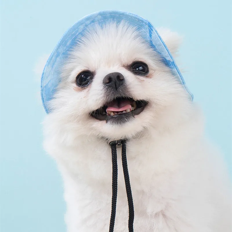 Cotton Sun Hat With Ear Holes Round Brim For Cat Or Dog - Image 3