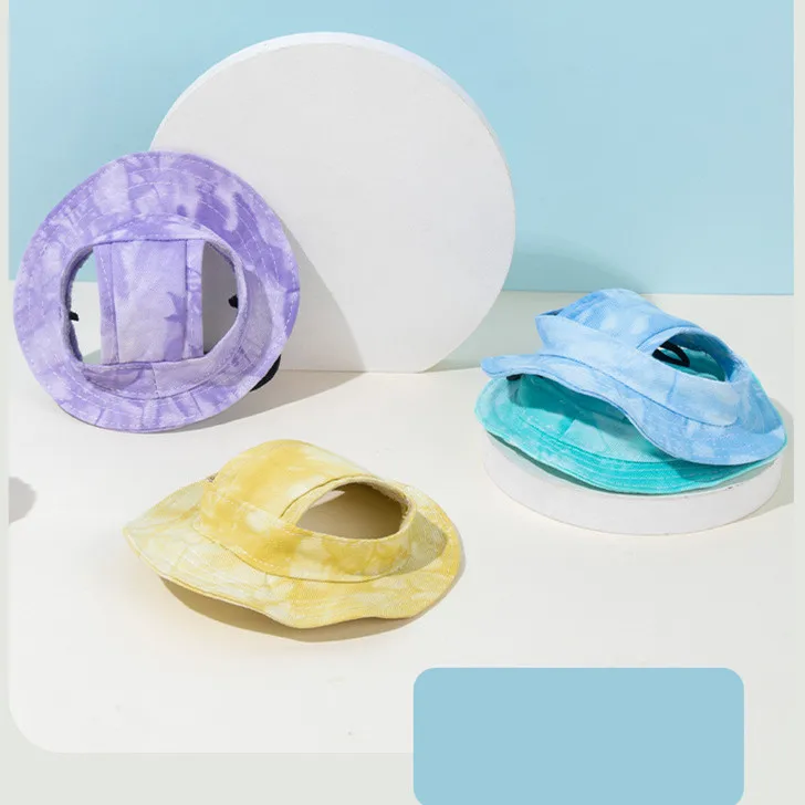 Cotton Sun Hat With Ear Holes Round Brim For Cat Or Dog - Image 16