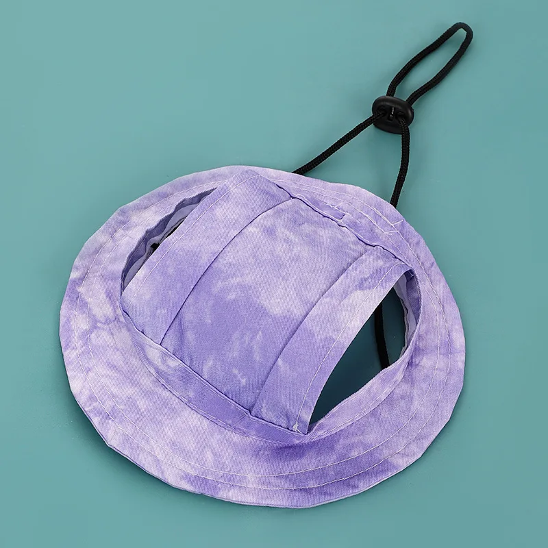 Cotton Sun Hat With Ear Holes Round Brim For Cat Or Dog - Image 10