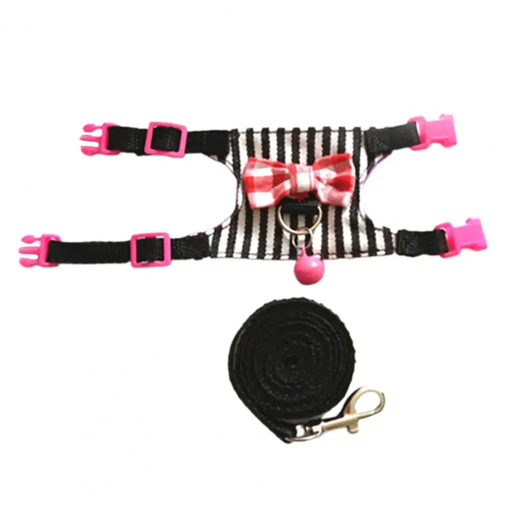 Pet Chest Strap Striped Hamster, Rabbit, Ferret Bow-knot Harness Vest Leash - Image 9